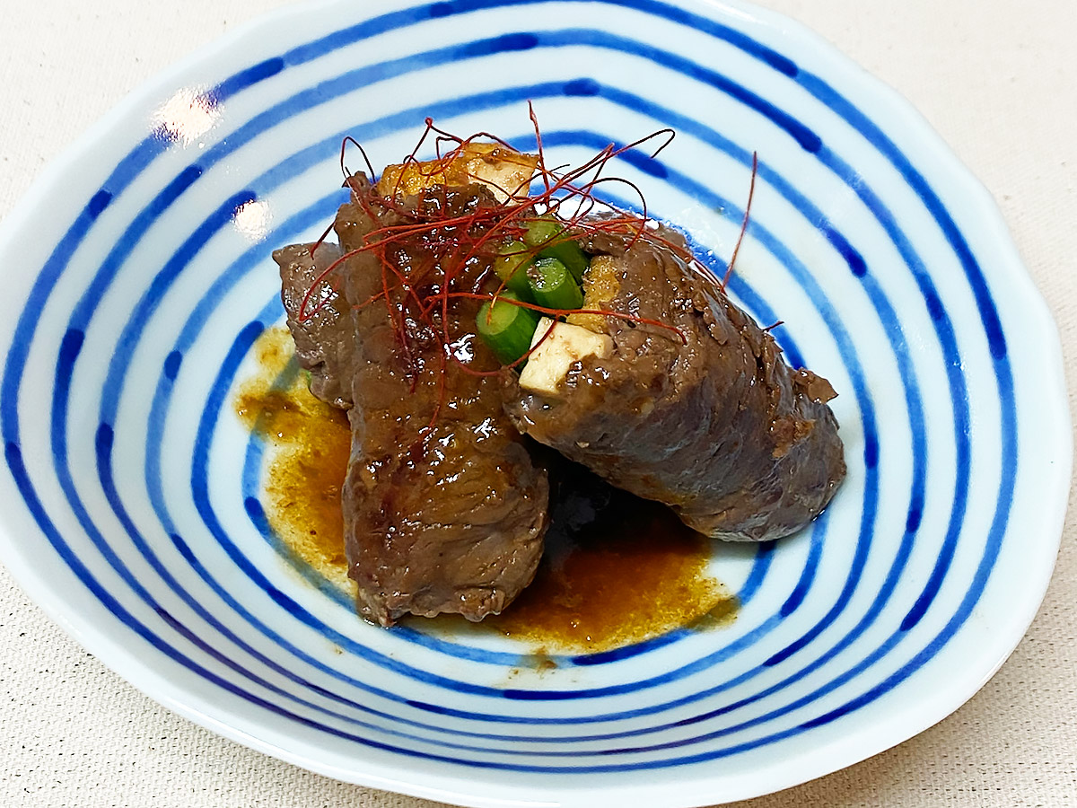 牛肉と生揚げのしょうゆバター焼き